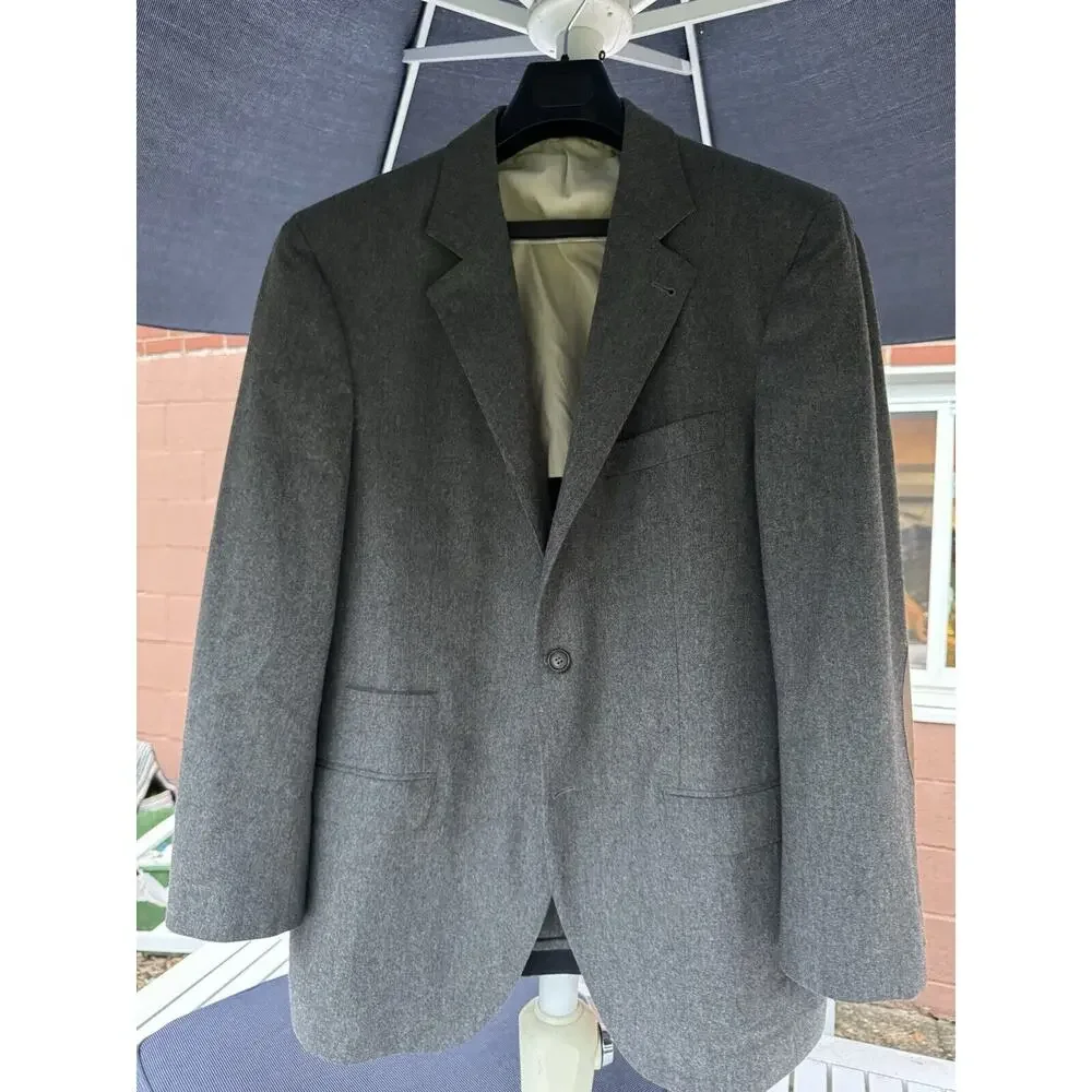 Brunello Cucinelli Gray Flannel Tweed Blazer Sport Jacket Men 54/44R Italy